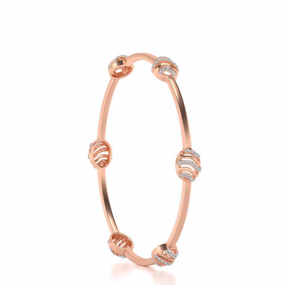 Ovally Silver Bangles - Rose Gold - Image 3