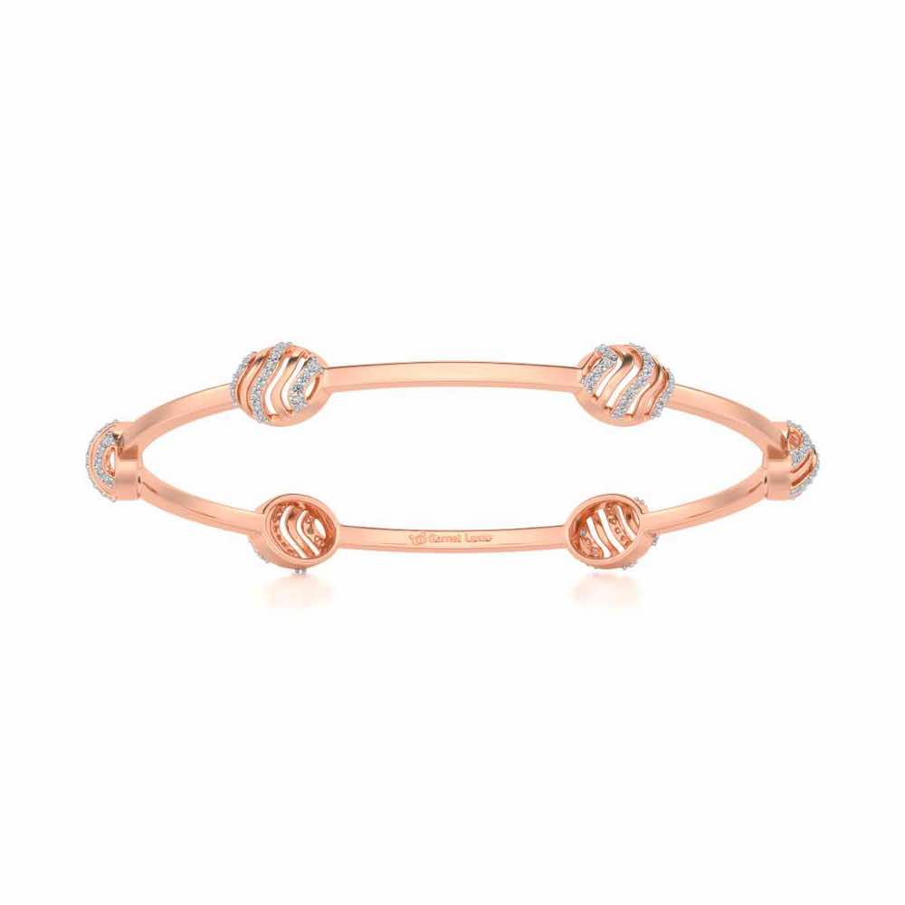 Ovally Silver Bangles - Rose Gold - Image 4