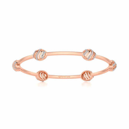 Ovally Silver Bangles - Rose Gold - Image 4