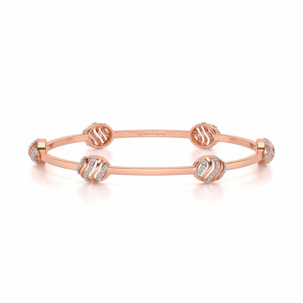 Ovally Silver Bangles - Rose Gold - Image 5