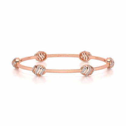 Ovally Silver Bangles - Rose Gold - Image 5