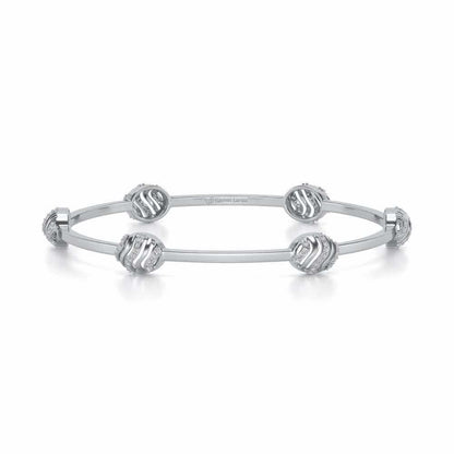 Ovally Silver Bangles - White Gold - Image 5