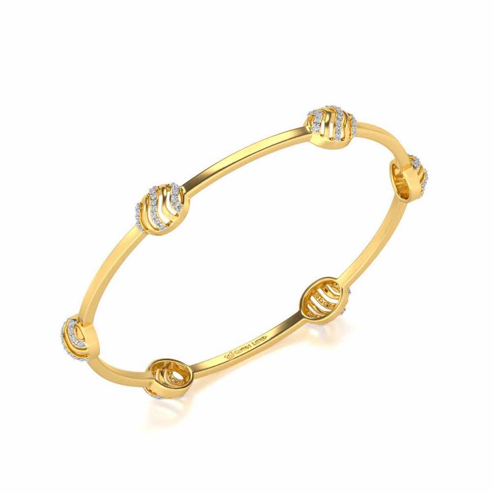 Ovally Silver Bangles - Yellow Gold - Image 1