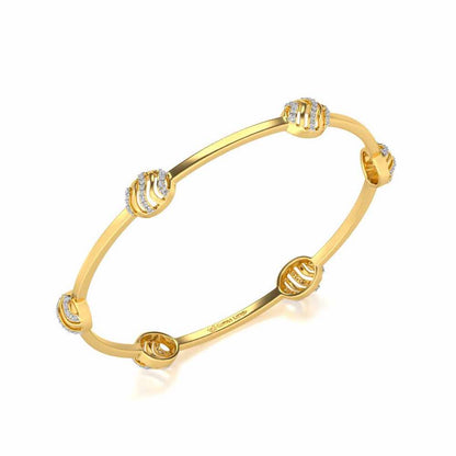 Ovally Silver Bangles - Yellow Gold - Image 1