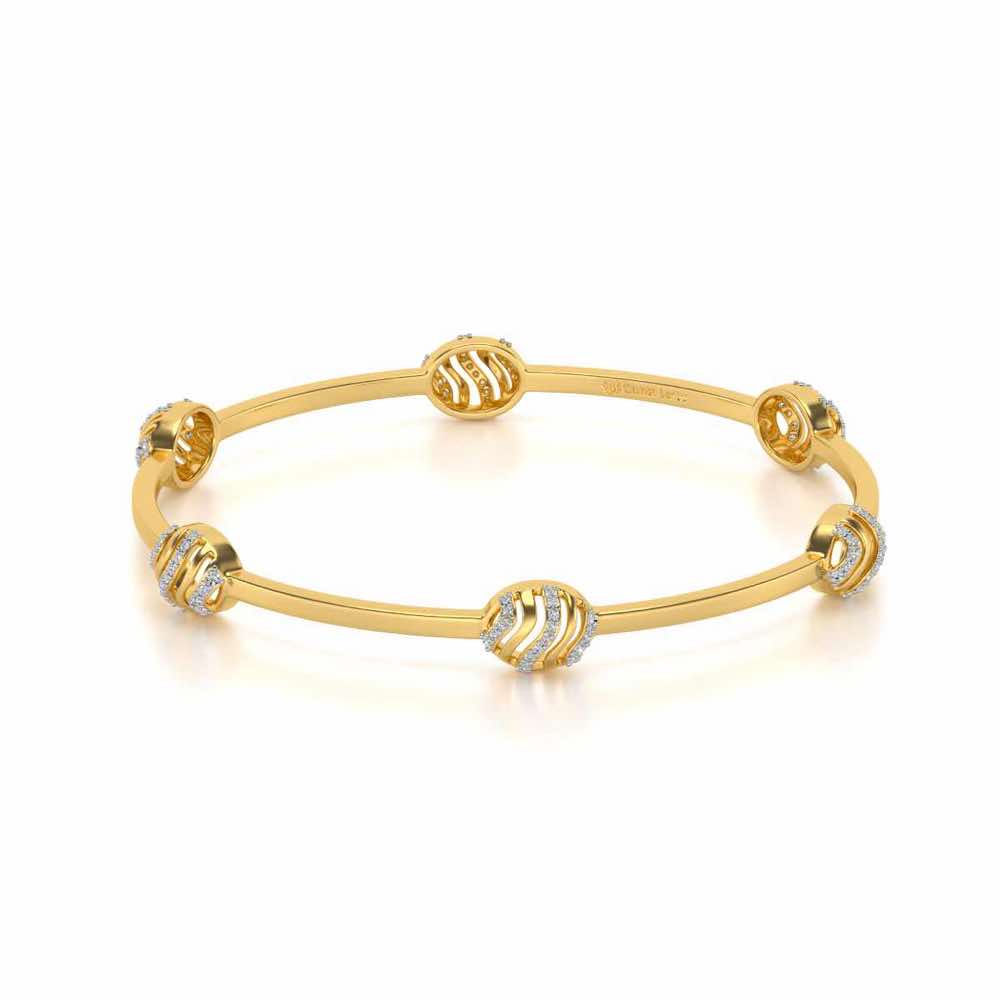 Ovally Silver Bangles - Yellow Gold - Image 2