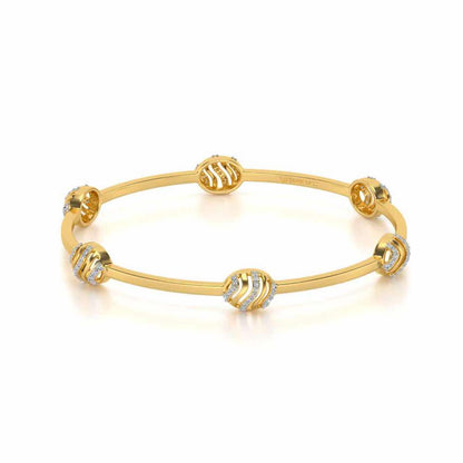 Ovally Silver Bangles - Yellow Gold - Image 2