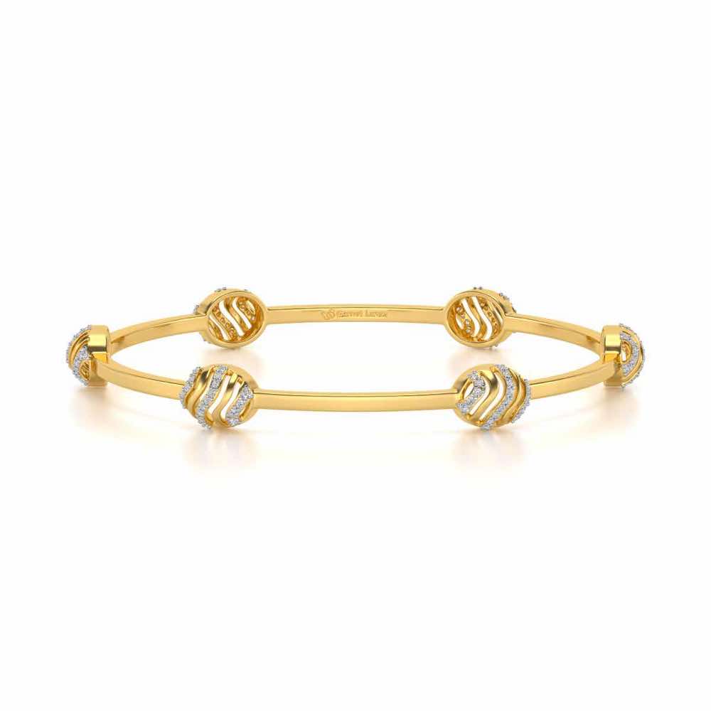 Ovally Silver Bangles - Yellow Gold - Image 5