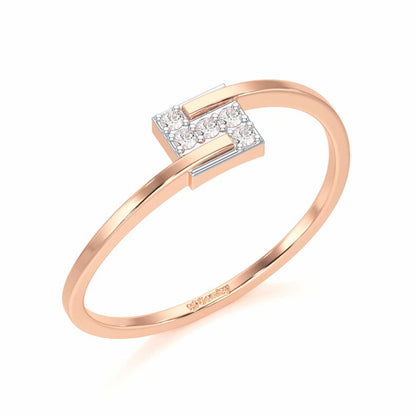 Overlap Elegance Silver Ring - Rose Gold - Image 1