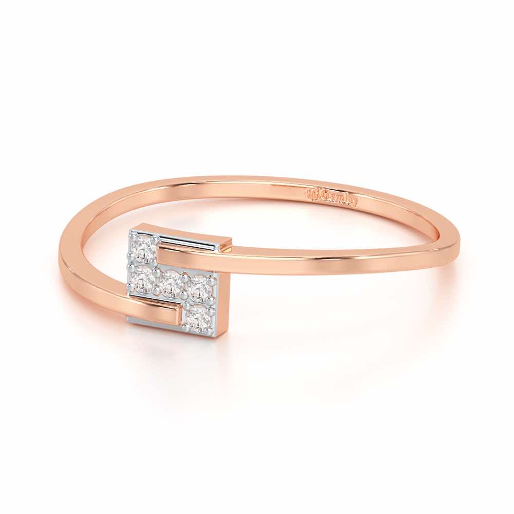 Overlap Elegance Silver Ring - Rose Gold - Image 2
