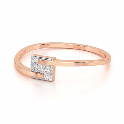 Overlap Elegance Silver Ring - Rose Gold - Image 2