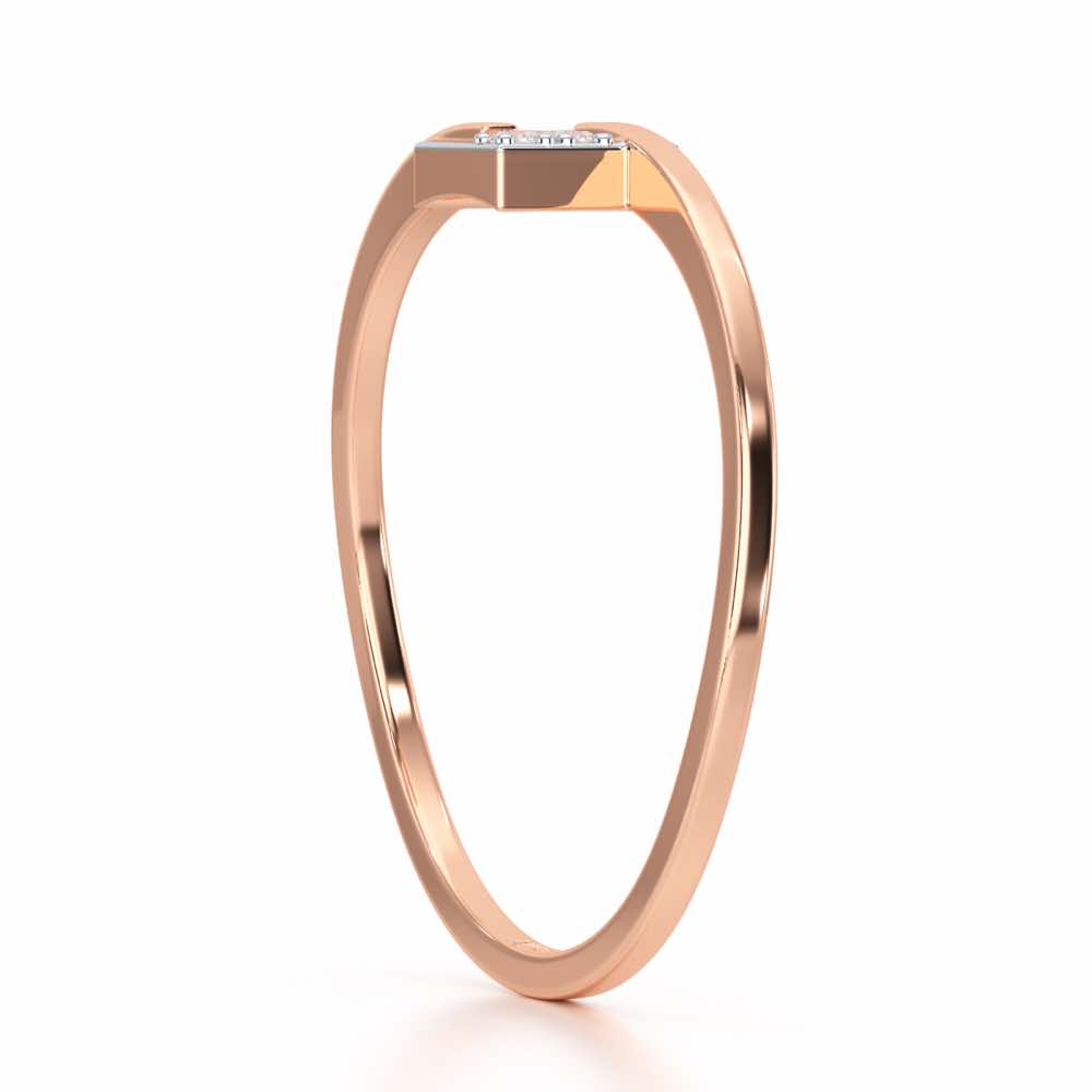 Overlap Elegance Silver Ring - Rose Gold - Image 3