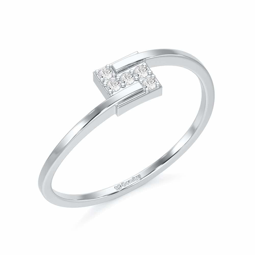 Overlap Elegance Silver Ring - White Gold - Image 1