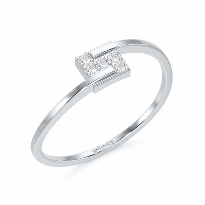 Overlap Elegance Silver Ring - White Gold - Image 1