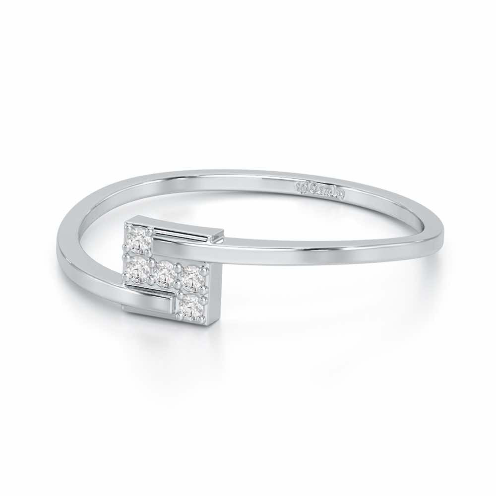 Overlap Elegance Silver Ring - White Gold - Image 2