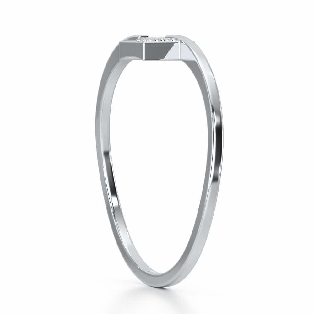 Overlap Elegance Silver Ring - White Gold - Image 3