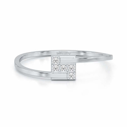 Overlap Elegance Silver Ring - White Gold - Image 4