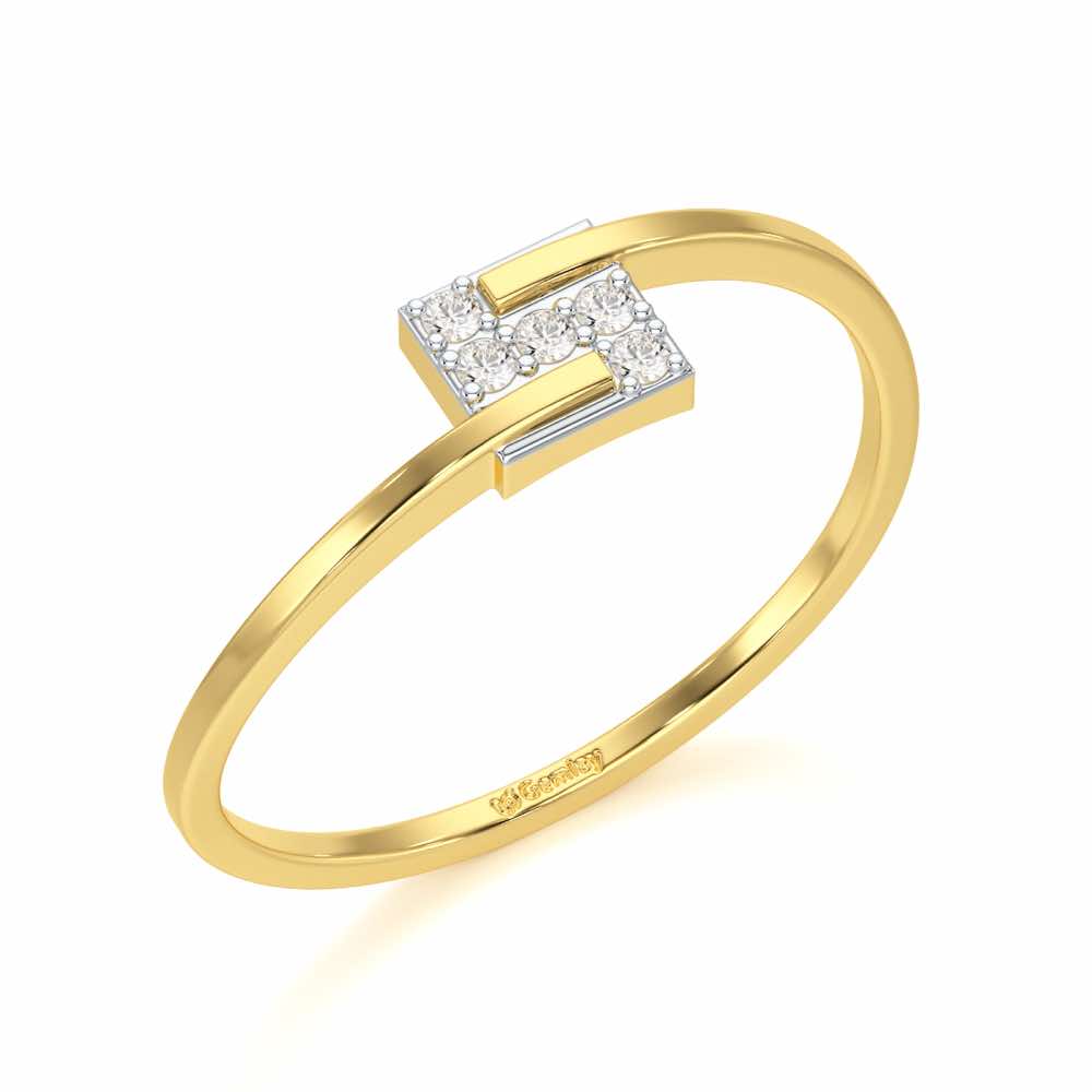 Overlap Elegance Silver Ring - Yellow Gold - Image 1