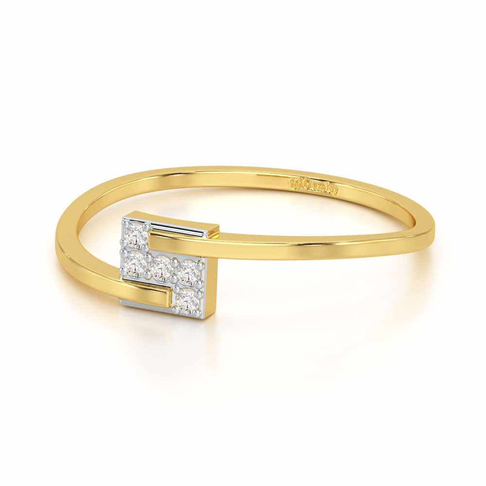Overlap Elegance Silver Ring - Yellow Gold - Image 2