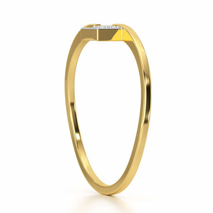 Overlap Elegance Silver Ring - Yellow Gold - Image 3