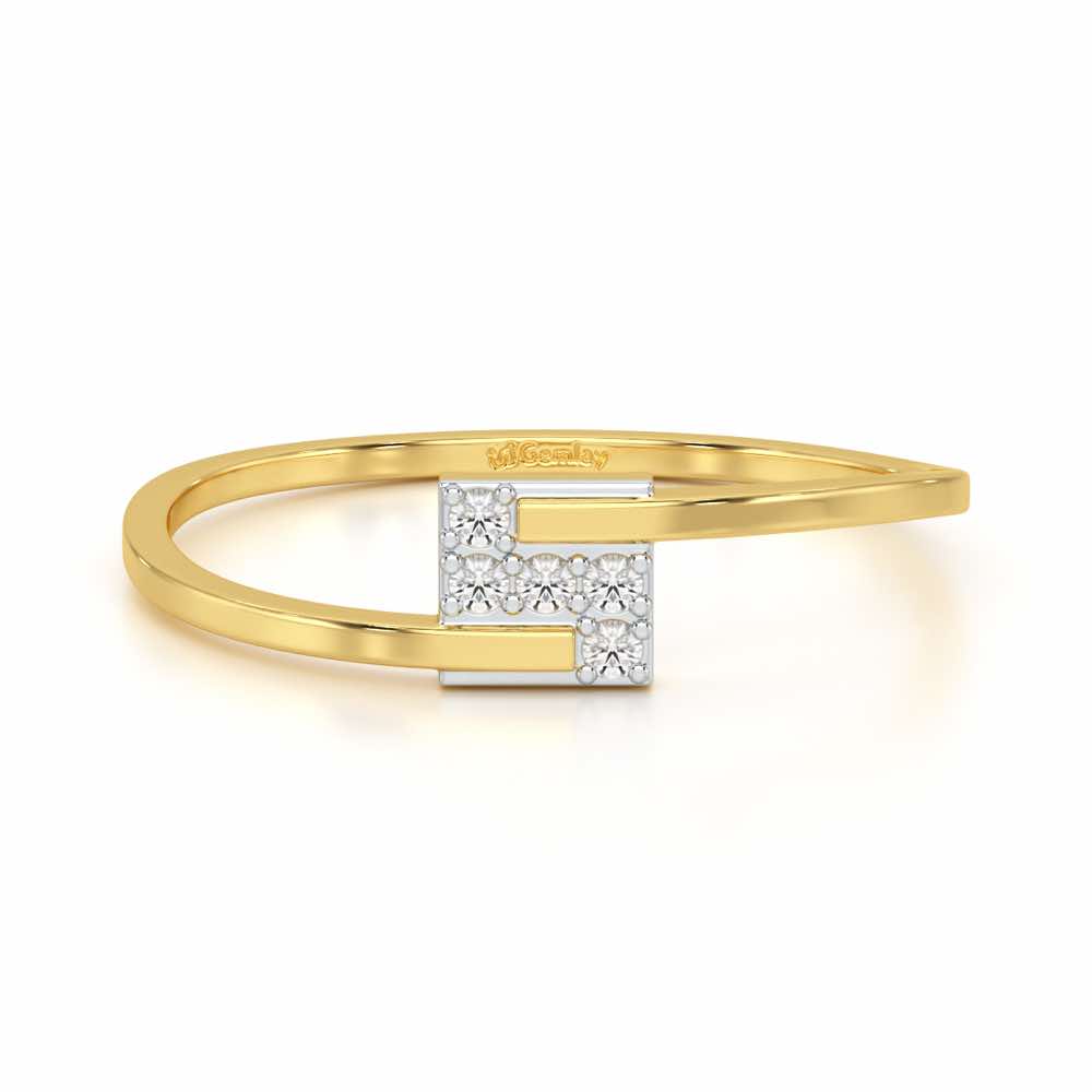 Overlap Elegance Silver Ring - Yellow Gold - Image 4