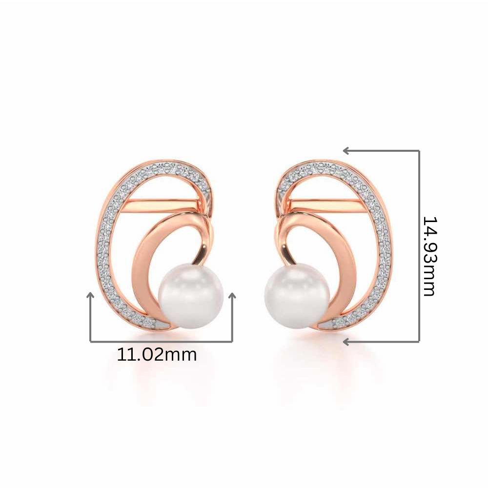 Oyster Silver Pearl Earrings - Rose Gold - Image 2