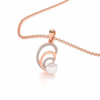 Oyster Silver Pearl Pendant - Rose Gold - Image 1