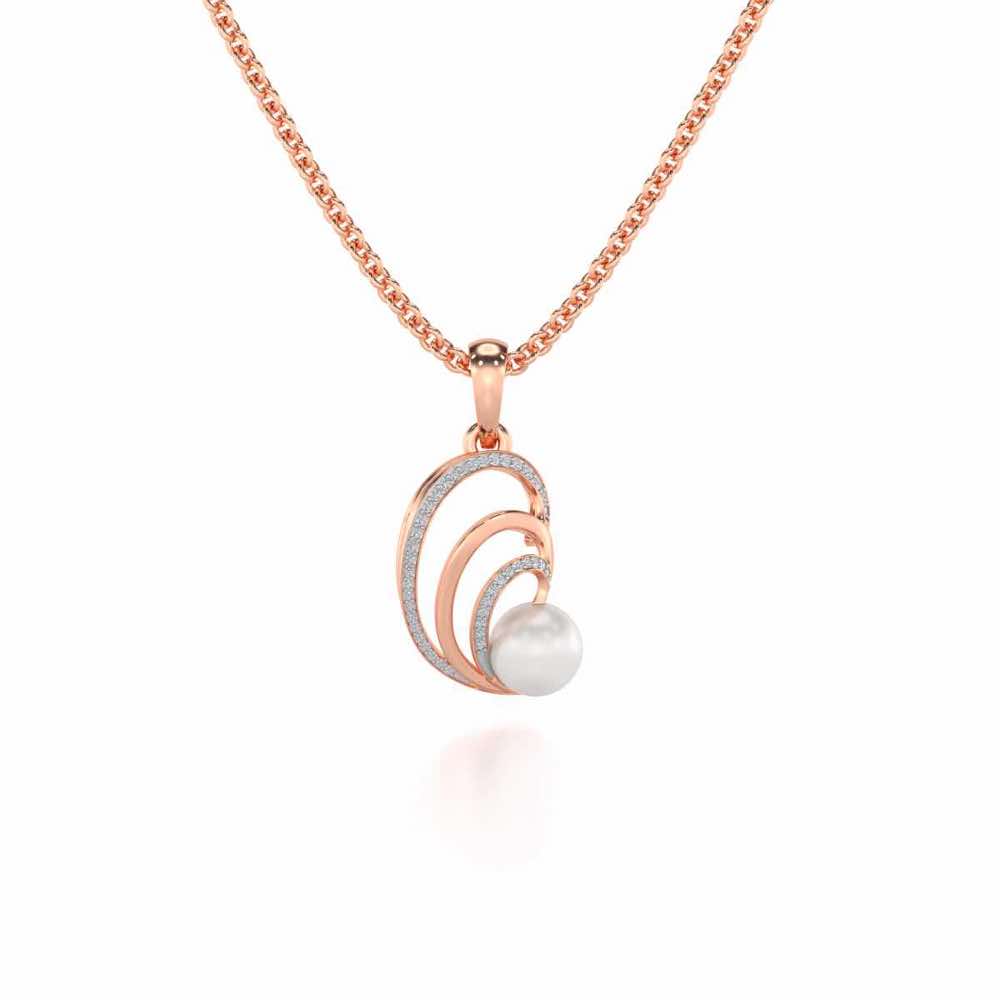 Oyster Silver Pearl Pendant - Rose Gold - Image 2