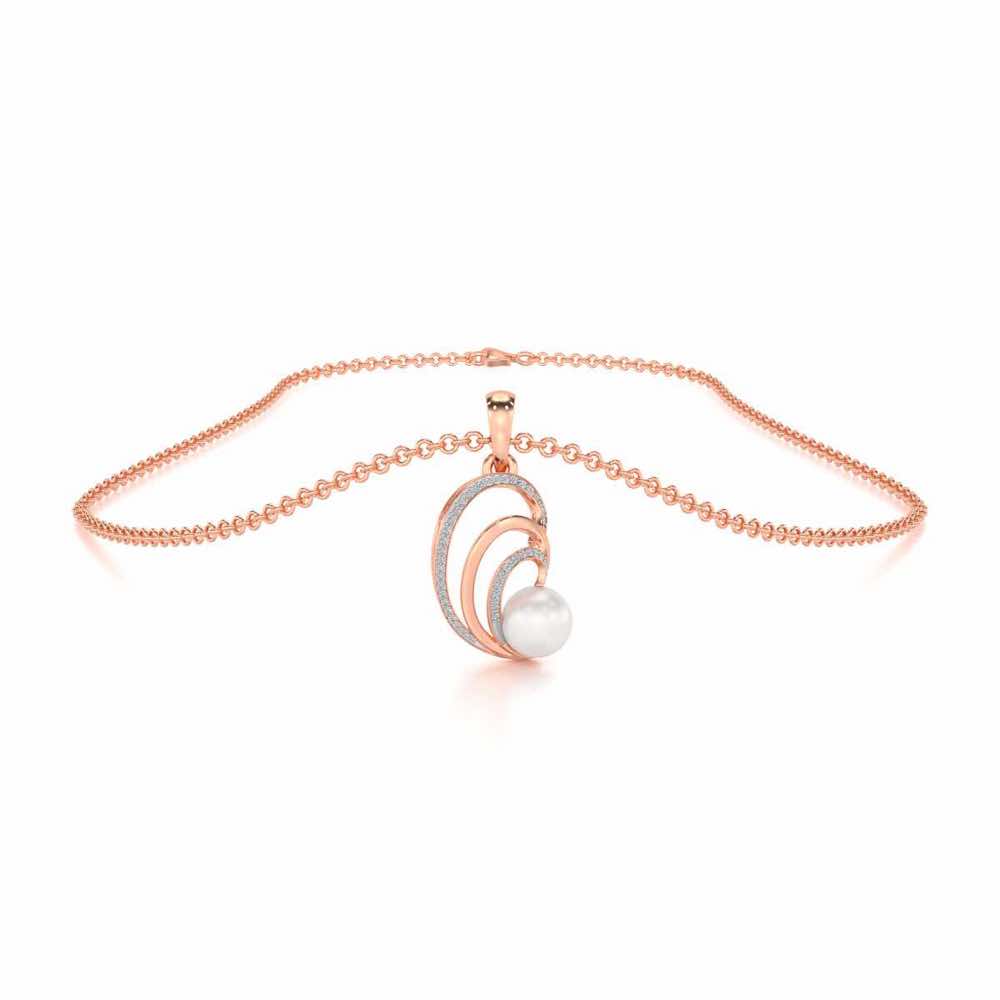 Oyster Silver Pearl Pendant - Rose Gold - Image 3