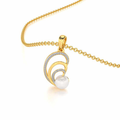 Oyster Silver Pearl Pendant - Yellow Gold - Image 1