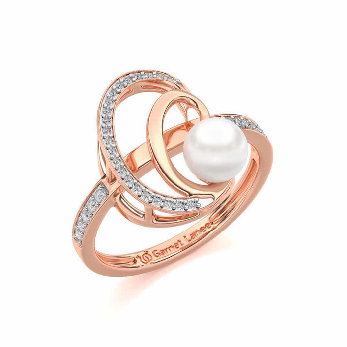 Oyster Silver Pearl Ring - Rose Gold - Image 1