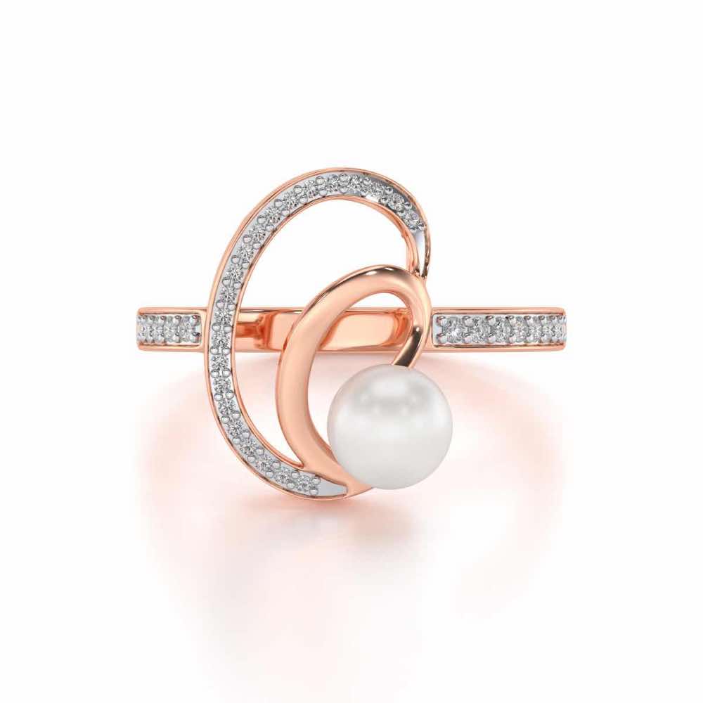 Oyster Silver Pearl Ring - Rose Gold - Image 4
