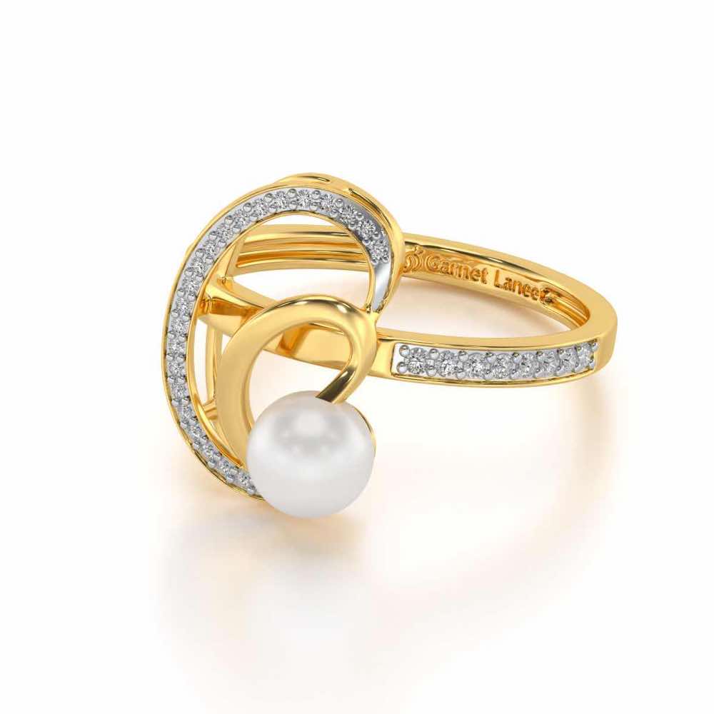 Oyster Silver Pearl Ring - Yellow Gold - Image 2