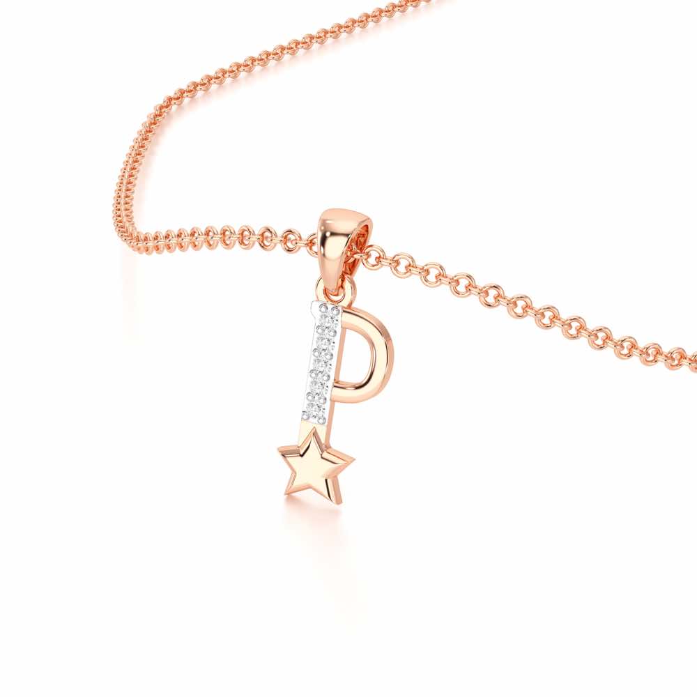 P-Glint Silver Pendant - Rose Gold - Image 2