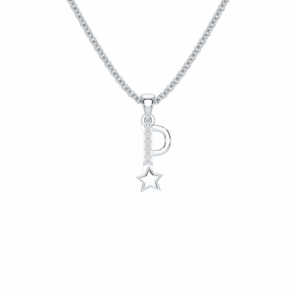 P-Glint Silver Pendant - White Gold - Image 1