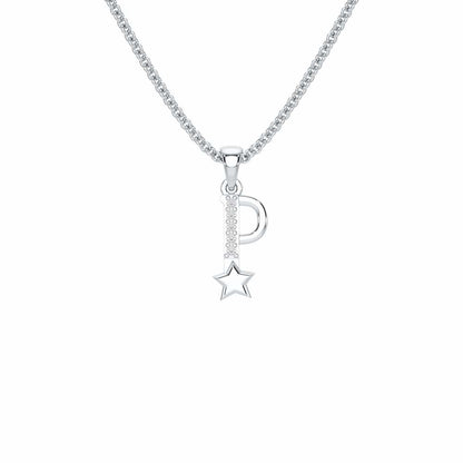 P-Glint Silver Pendant - White Gold - Image 1