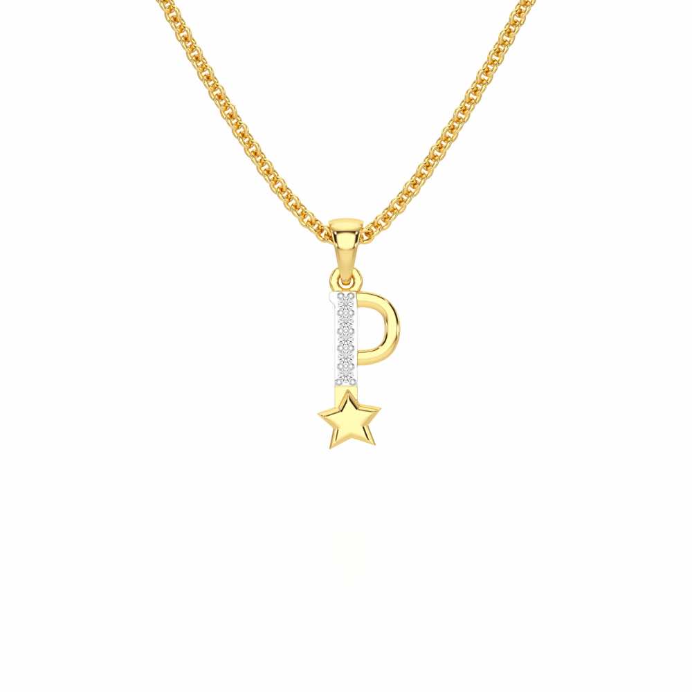 P-Glint Silver Pendant - Yellow Gold - Image 1