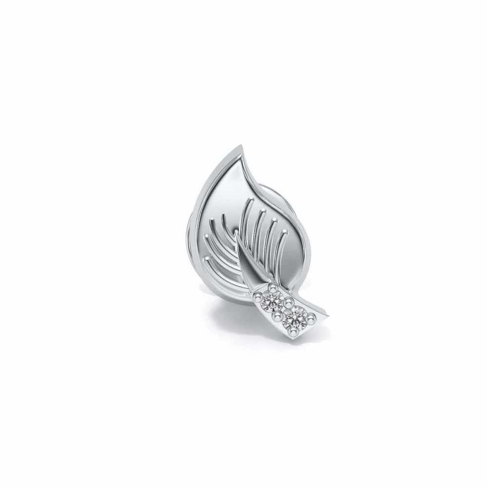 Paan Silver Watch Pin - White Gold - Image 2