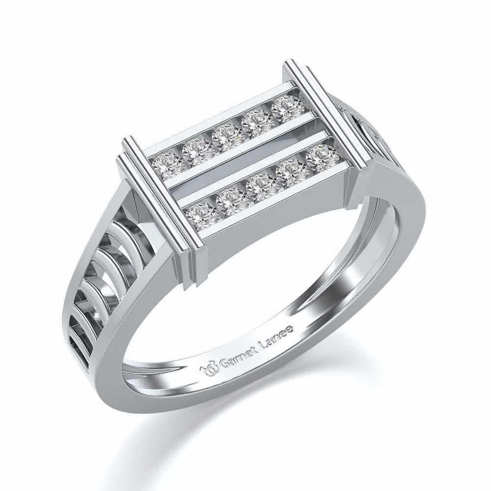 Pageant Ring For Men - White Gold - Image 1