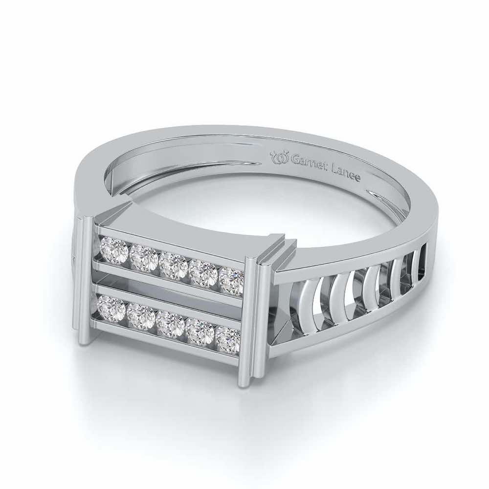 Pageant Ring For Men - White Gold - Image 2