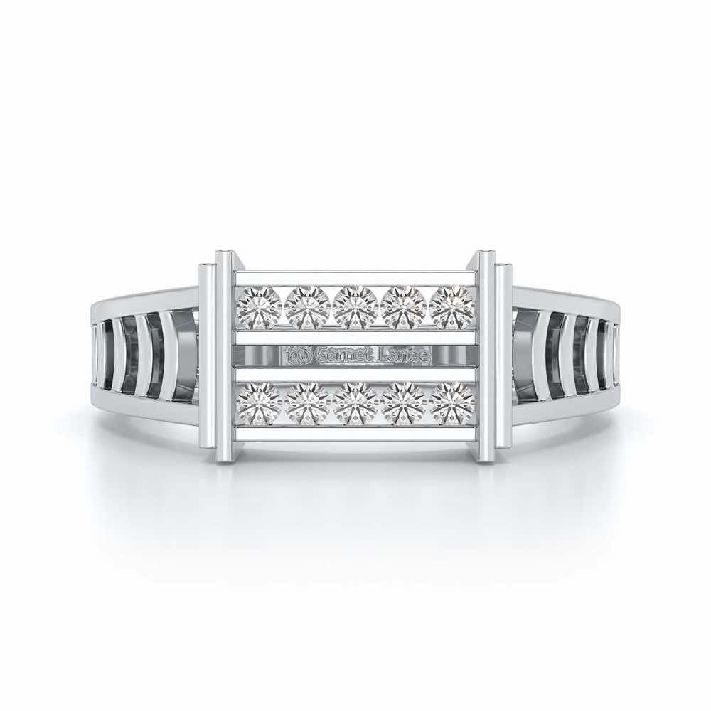 Pageant Ring For Men - White Gold - Image 4