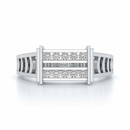 Pageant Ring For Men - White Gold - Image 4
