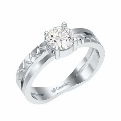 Palatial Solitaire Ring - White Gold - Image 1