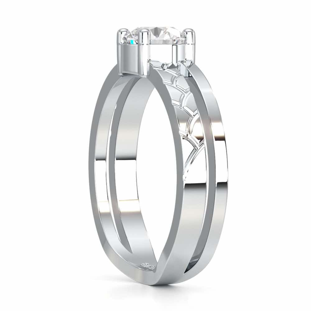 Palatial Solitaire Ring - White Gold - Image 3