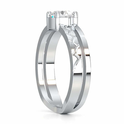 Palatial Solitaire Ring - White Gold - Image 3