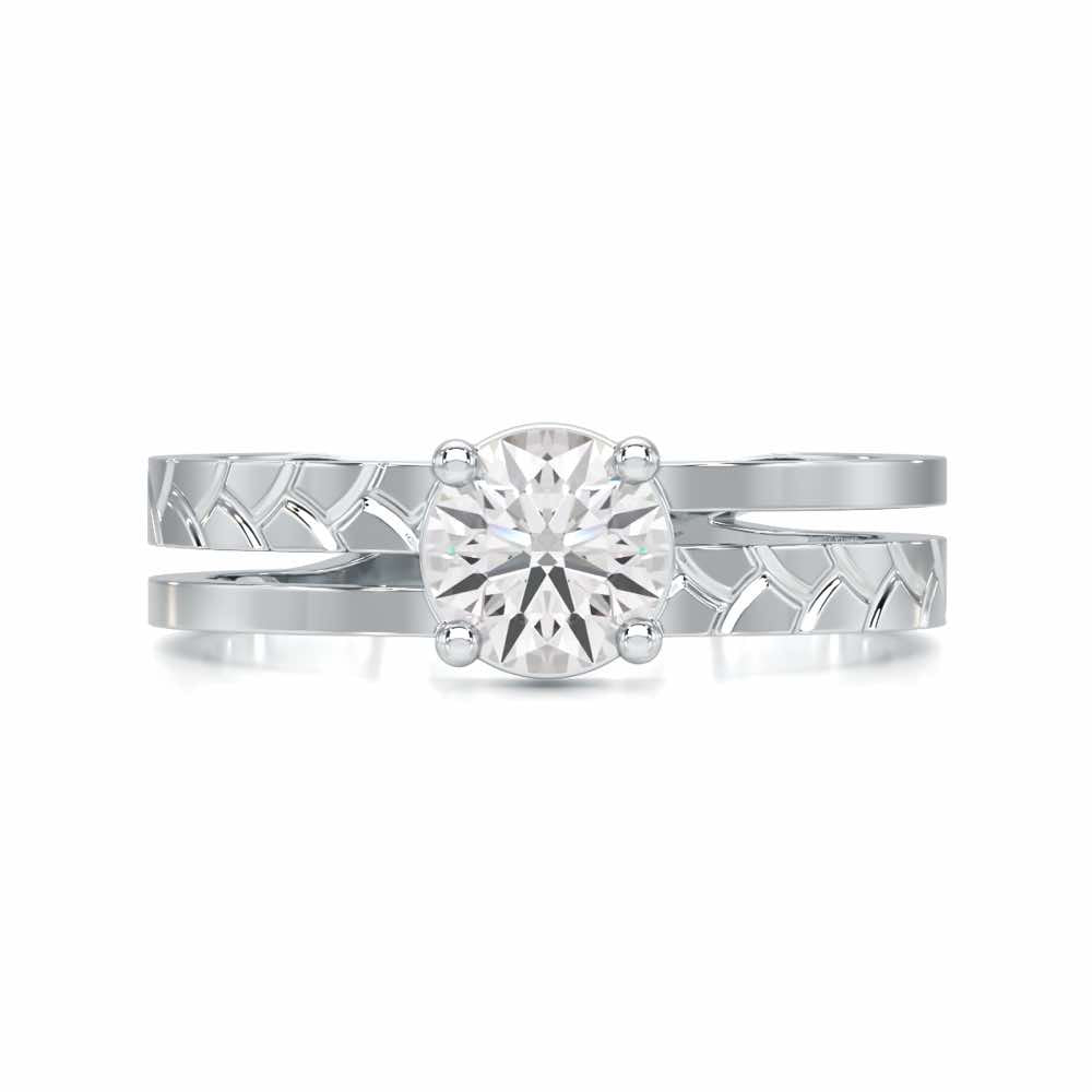 Palatial Solitaire Ring - White Gold - Image 4