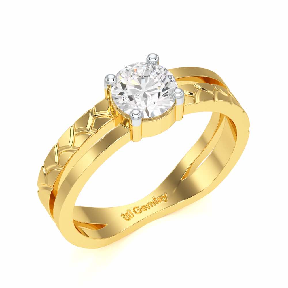 Palatial Solitaire Ring - Yellow Gold - Image 1