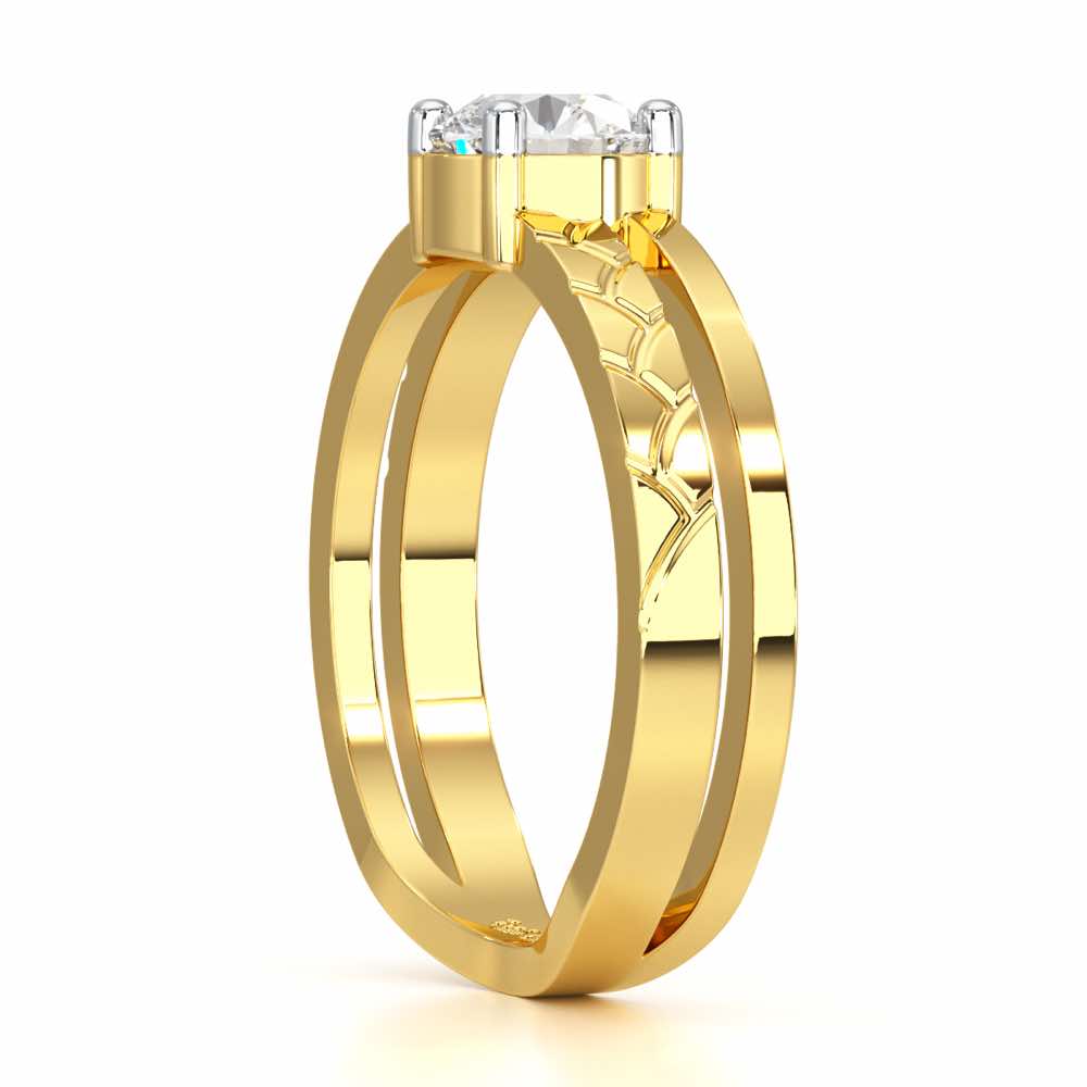 Palatial Solitaire Ring - Yellow Gold - Image 3