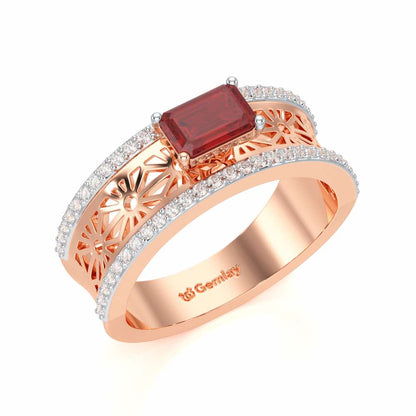 Panache Silver Ring - Rose Gold - Image 1