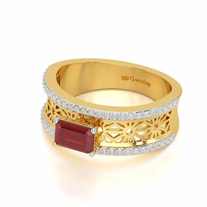 Panache Silver Ring - Yellow Gold - Image 2