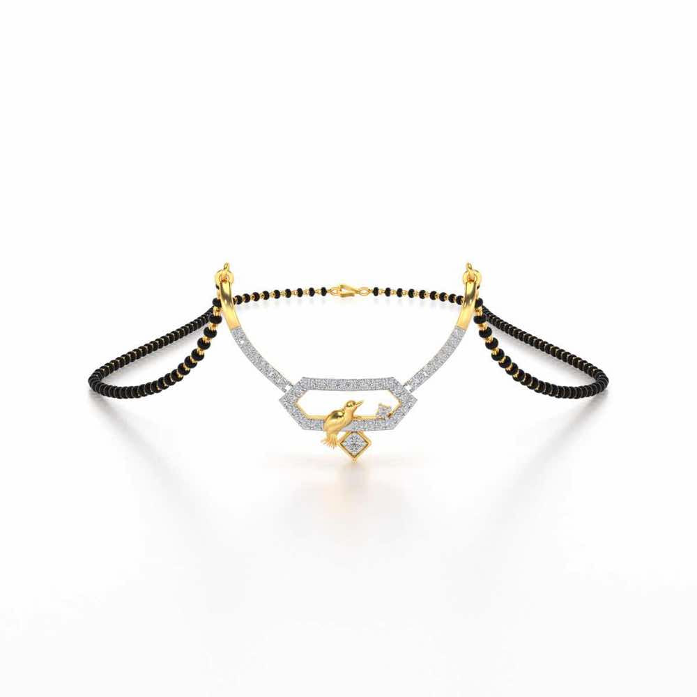 Panchi Silver Mangasutra - Yellow Gold - Image 1